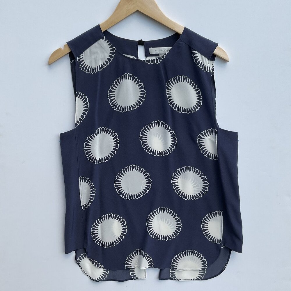 Brochu Walker Floral Silk Blouse Size M